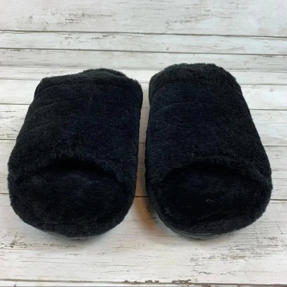 UGG Fluff You Black Slippers